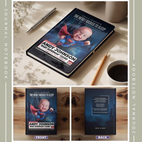 Personalized Baby Superman Notebook – Custom Hero Journal with Baby Photo & Name
